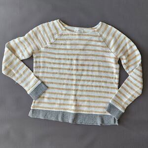 Lou & Grey Towel Knit Stripe Beach Sweatshirt sz XS